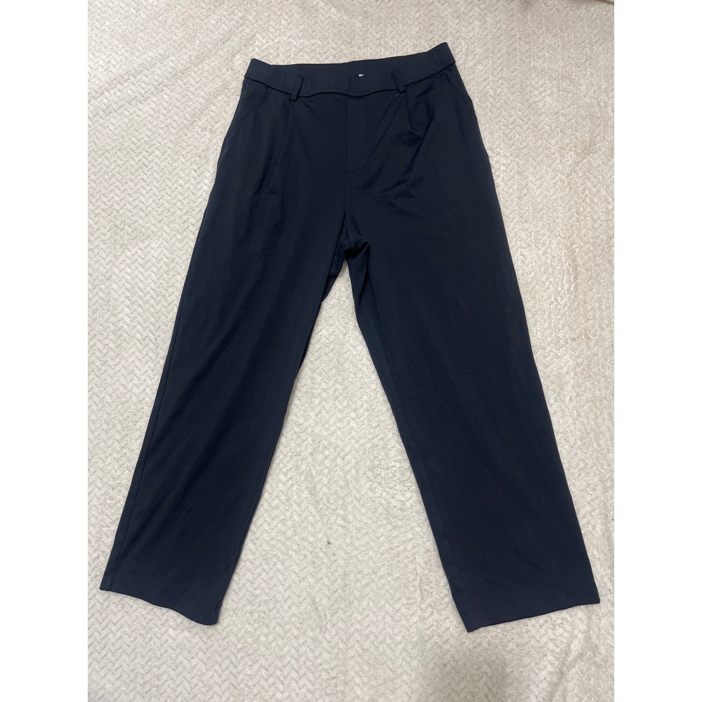 Halara Womens Navy Blue High Waisted Wide Leg Trouser Pants Work Casual Small